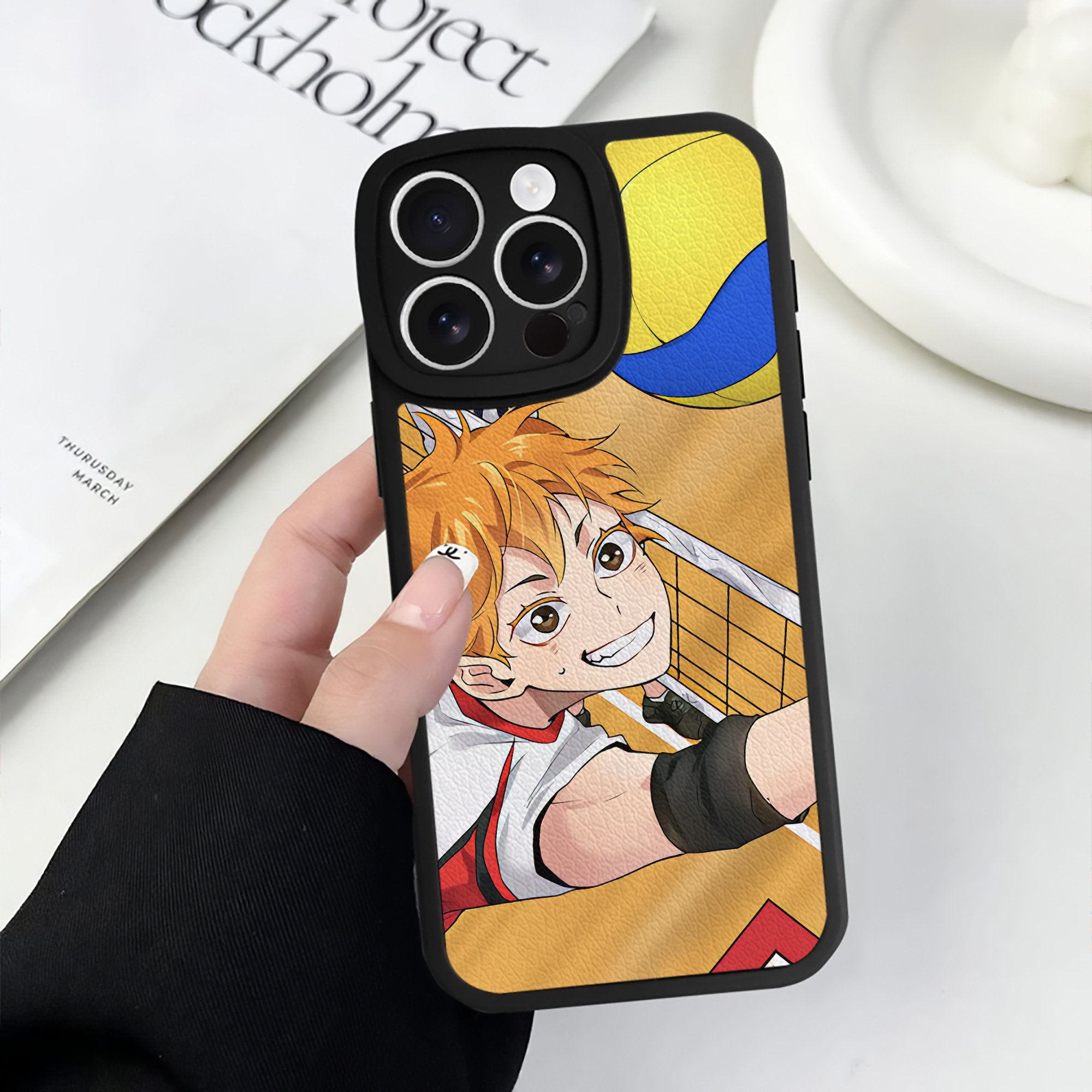 （画像用） ハイキュー!! Haikyu!! 【iPhone 16シリーズ対応】シリコンスマホケース（レザー調） 材質：シリコン